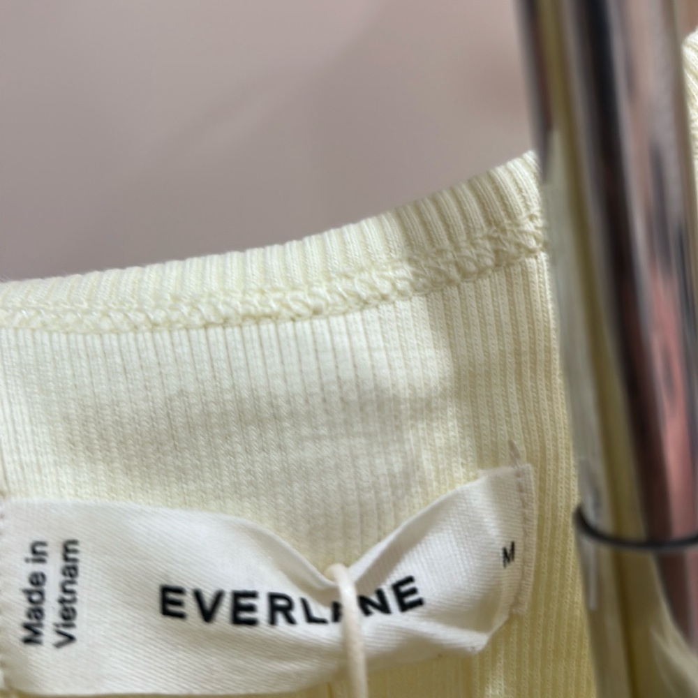 Everlane Light Yellow Button-Front Tank Top - Picture 4 of 4